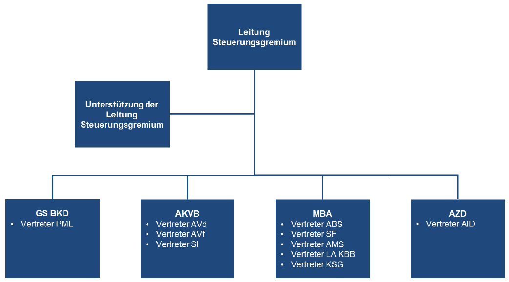 Abbildung Aufbauorganisation Steuerungsgremium